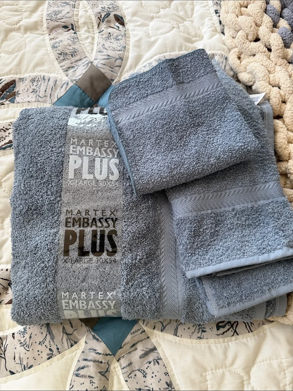 Martex Embassy Plus Blue Bath Towel Set - Soft Absorbent Cotton